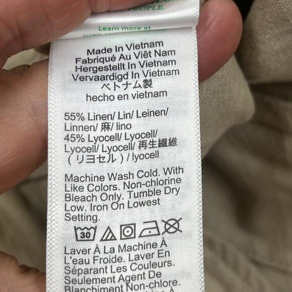 J Crew Women Seaside Cargo Pants Linen Blend Beige Size 8 Beachy Preppy - Picture 4 of 9